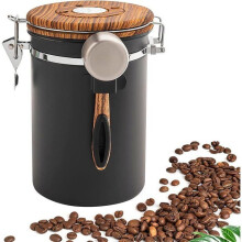 Coffee Canister, 1.8 L Airtight Coffee Canister, Stainless Steel Coffee Bean Storage Container