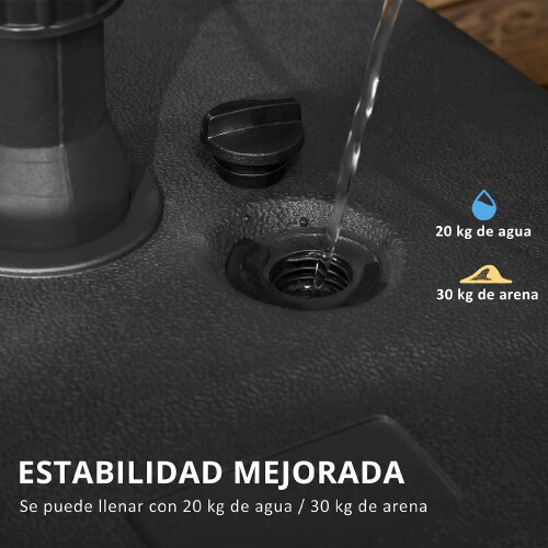 Outsunny Base de Sombrilla Negro 46 x 45 x 26 cm 1