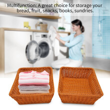 2 Pcs Hand-Woven Rattan Woven Bread Basket,Wicker Food Serving Basket for Fruit,Vegetables,Home Kitchen,Restaurant,Etc