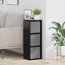 vidaXL Sideboard with Drawer Black Oak 25.5 x 22 x 69.5 cm