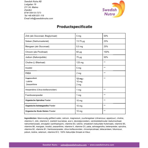Swedish Nutra Essentials Vloeibare Multivitamine 500ML 2
