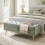 Homcom (Green) HOMCOM Storage Ottoman, Chenille Ottoman Storage Box 10