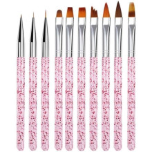 10 Nail Art Brushes, UV Gel Nail Brushes and Decorations, Acrylic Nail Art Nail Brush Kit, Nail Paint Tool Brush Kit