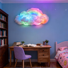 DIY USB Cloud LED Light, 3D Lightning Cloud Lamp 200cm, Creative Night Light for Bedroom, Gaming Room & Party Decor