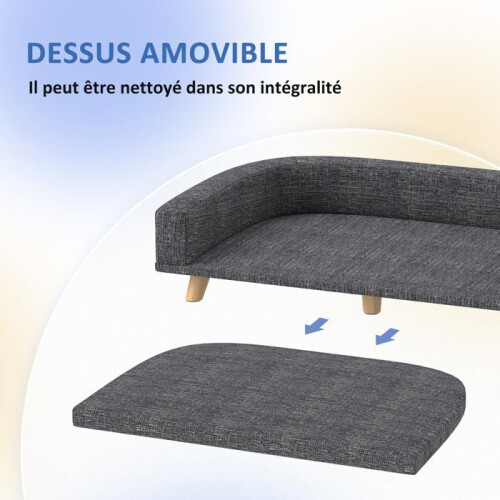 Sofá para perro - HELLOSHOP26 - 98x67x25 cm - Desmontable - Elevado 8 cm - Para perros de hasta 30 kg 2