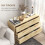 Kommode - HELLOSHOP26 - 6 Schubladen 110x40x69 cm - Eichen- und Rattan-Finish - kippgeschützt - Spanplatten 4
