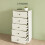 Commode - HELLOSHOP26 - 5 tiroirs - compacte et étroite - Crème/Beige - 47 x 29 x 95 cm 3