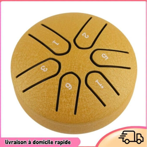 Dilwe Mini Handpan Drum 6-nuottinen lyömäsoitin kielirumpu 1