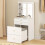 Homcom HOMCOM Dressing Table with Mirror and Stool, Makeup Desk with Drawers, White 8