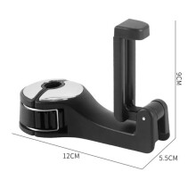 Auton niskatuen kiinnike, 2-in-1-matkapuhelinkoukku, auton niskatuen koukku, 360 kierto