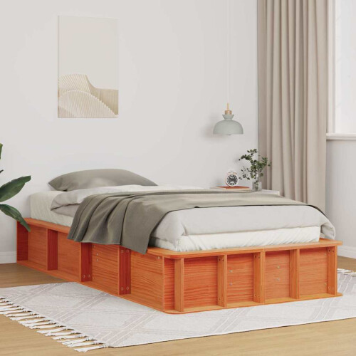 VidaXL vidaXL Bed Frame Wax Brown 100 x 200 cm Solid Pine Wood