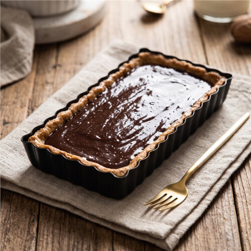 8 Pcs Non-Stick Quiche Tart Pans Rectangle with Removable Bottom,Fluted Tart Tin for Fruit Pie Cake Biscuit Baking