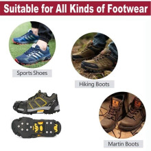 10 lightweight crampons for snow and ice boots, stretchy slip-on boots (M)