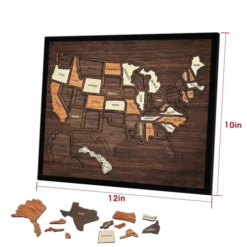 Home Wooden Travel Map Puzzle 1