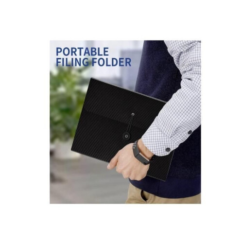 2-Piece A4 Document Organizer, 13 Expandable Compartments, Accordion-Style Paper File Storage 2