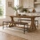 (Rustic Oak) Set of 2 Industrial Dining Bench Steel Frame 4