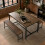 (Rustic Oak) Set of 2 Industrial Dining Bench Steel Frame 3