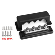 Bloque de Distribución de Energía de 600A 4 Vías con Barra Colectora de Alta Resistencia M10 para Marino, RV, Coche, Camión