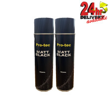 ProTec PROMB500 Fast Drying Matt Black Acrylic Spray Paint 500ml Aerosol Can x2