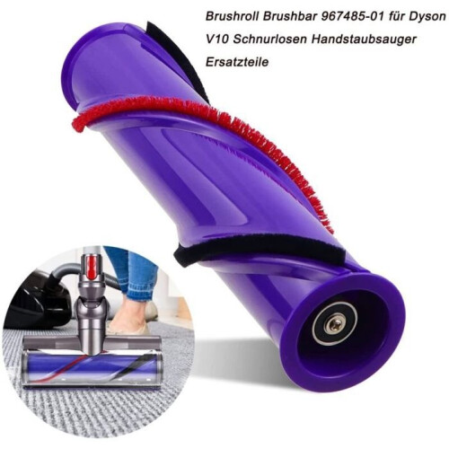 Replacement vacuum cleaner brush - PZCC - Compatible with Dyson V10 - Diameter 50 mm - Width 240 mm 2