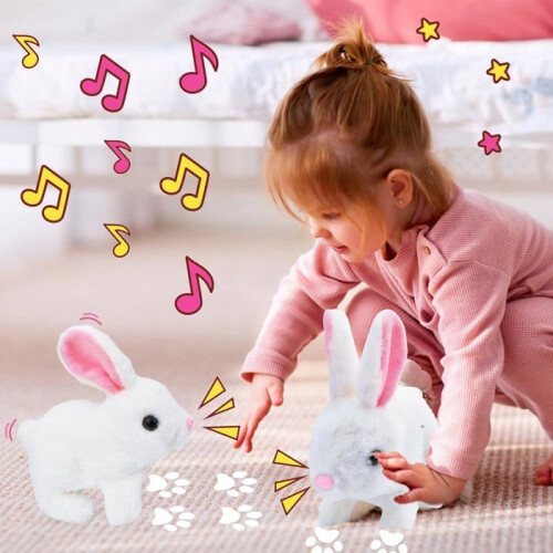 Interactive rabbit, bouncy rabbit, interactive rabbit toy with sounds and animated walking movements, ears 1