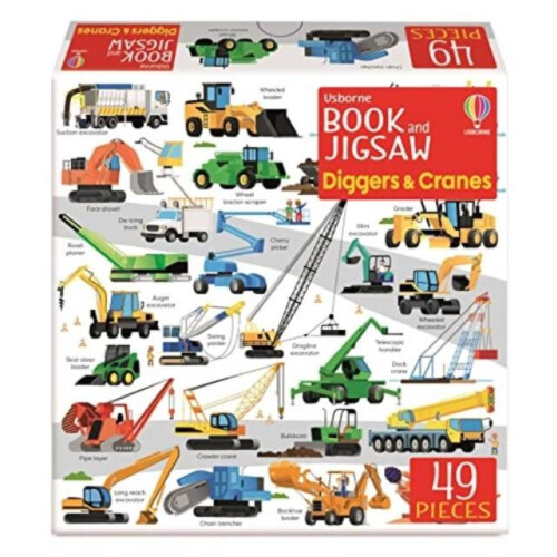 Usborne Book and Jigsaw Diggers and Cranes by Sam Smith Paperback Book