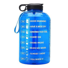 (blue) 3.7l Large Water Bottle Hydration With Motivational Time Marker Reminder