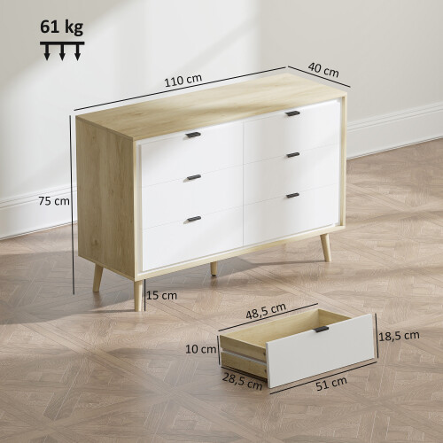 Homcom Cómoda Blanco 110 x 40 x 75 cm 1