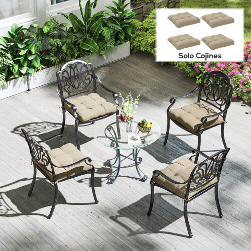 Outsunny Cojines para Silla Marrón 48 x 48 x 10 cm 2