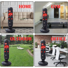 120cm Inflatable Boxing Punching Bag for Children, Instant Rebound Fitness Punching Bag for Karate Practice