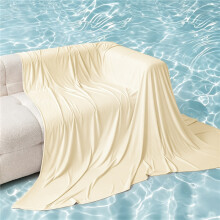 (Pale Yellow, 230*230cm) 1pc Cooling Sleep Cover Blanket, Skin-Friendly Polyester Fiber and Spandex, Dual Use as Bed Sheet, Feels Cool to Touch,
