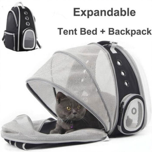 Cat Backpack - HANDEIU - Expandable - Transparent with Bubbles - Lightweight - 6 kg Max 1