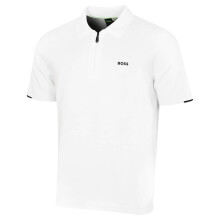 (L, White) Hugo Boss Mens 2026 Ever-X Ribbed Seams Perforated Cotton Golf Polo Shirt