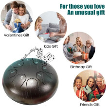 6-inch Outdoor Rain Drum - 8 Notes - Steel Tongue Drum - Garden Rain Drum - Steel Alloy - Cinnabar