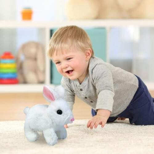 Walking Rabbit Toy, Interactive Electronic Plush Rabbit Pet Toy, Plush Rabbit - White. 1