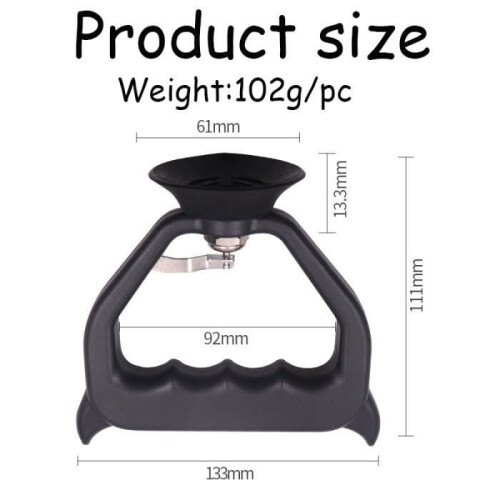 Bodywork Suction Cup - Dent Puller - Paintless Dent Repair - Black - 133x111x61mm 1