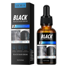 Black hair serum, used to cover gray hair, natural hair care and hair growth treatment