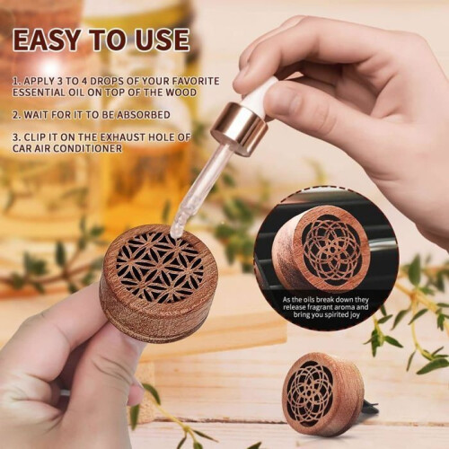 Car essential oil diffuser - Aromatherapy - Mini diffuser - 2 pieces - Volcanic stones 2