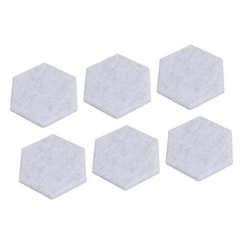 6 Eck Akustikplatten 12 Stk. 14x12x7cm Silber