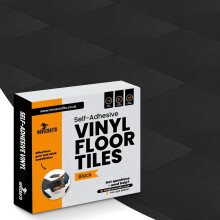 (Black, 30) Vinyl Floor Tiles Self Adhesive - Peel and Stick Floor Tiles, Vinyl Flooring for for Kitchen, Living Room and Bathroom