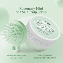 (Sea salt scalp scrub) KOEC Sea Salt Scalp Scrub 260g with Comb, Deep Cleanse Volumizing Scalp Scrubber