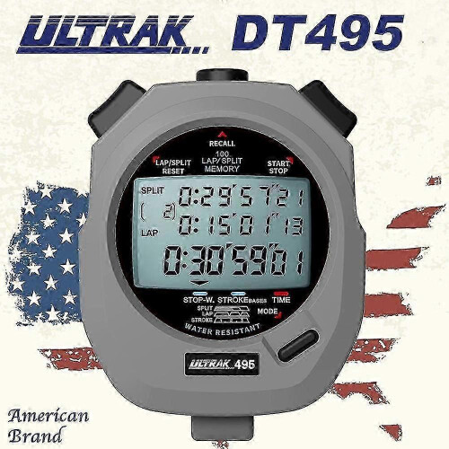 (Grey) Electronic Stopwatch with Memory Display Timer for Athletics Training - 3x-100m -WR