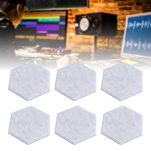 6 Eck Akustikplatten 12 Stk. 14x12x7cm Silber 2