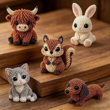 (Dachshund) DIY 3D Animal Bead Craft Kit for Adults & Teens, Make Cute Handmade Beaded Figurines Using Colorful Beads and Included Instructions JH7