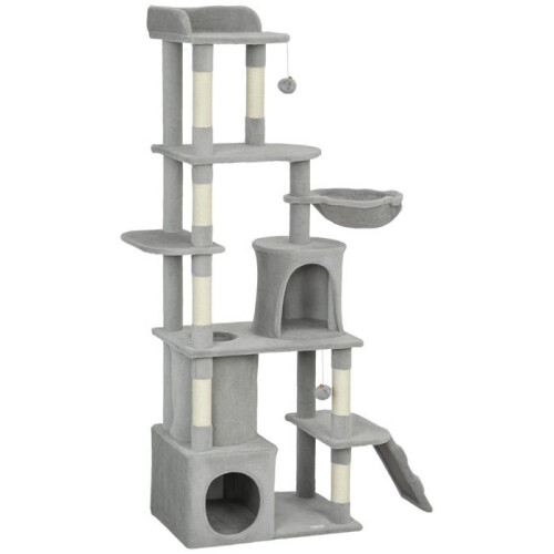 Albero per gatti torre di gioco 60 x 40 x 170 cm base larga amaca
