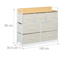 Comò di stoccaggio 85 x 100 x 30,5 cm 7 cassetti in tessuto per libri