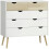 Commode - HELLOSHOP26 - 99 x 39 x 101 cm - 5 tiroirs - Design scandinave - Blanc aspect chêne clair 1