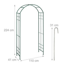 Arco per rose in metallo decorativo da giardino 240 x 150 x 30 cm supporto per