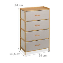 Comò a 4 cassetti per riporre in camera o soggiorno 94 x 58 x 32,5 cm design elegante