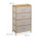 Cômodas - HELLOSHOP26 - 4 gavetas - Bambu &amp; MDF - Gavetas de tecido linho - Fixável na parede 1